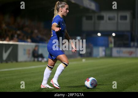 London, Großbritannien. September 2023. London, 3. September 2023: Jelena Cankovic (28 Chelsea) während des Vorsaisonspiels zwischen Chelsea und Roma in Kingsmeadow, London, England. (Pedro Soares/SPP) Credit: SPP Sport Press Photo. Alamy Live News Stockfoto