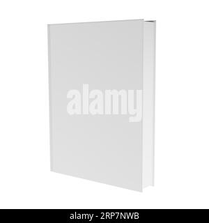Leeres weißes Büchercover, isoliert auf weißem Hintergrund. Stockfoto
