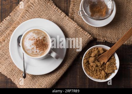 Cappuccino-Leinentücher Stockfoto