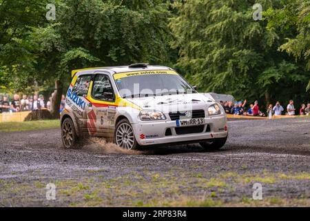 ADAC Eifel Rallye Festival 2023, Suzuki Ignis S1600, Vulkaneifel, Eifel, Rheinland-Pfalz, Deutschland Stockfoto