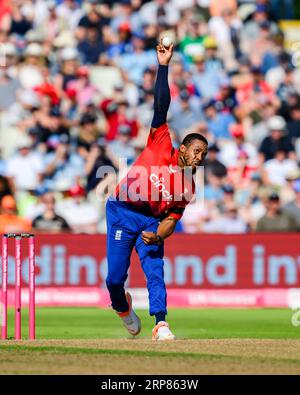 BIRMINGHAM, GROSSBRITANNIEN. September 2023. Chris Jordan of England während England Men vs New Zealand - Third Vitality T20 International auf dem Edgbaston Cricket Ground am Sonntag, den 03. September 2023 in BIRMINGHAM ENGLAND. Quelle: Taka Wu/Alamy Live News Stockfoto