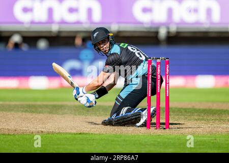 BIRMINGHAM, GROSSBRITANNIEN. September 2023. Mark Chapman of New Zealand während England Men vs New Zealand - Third Vitality T20 International auf dem Edgbaston Cricket Ground am Sonntag, den 03. September 2023 in BIRMINGHAM ENGLAND. Quelle: Taka Wu/Alamy Live News Stockfoto