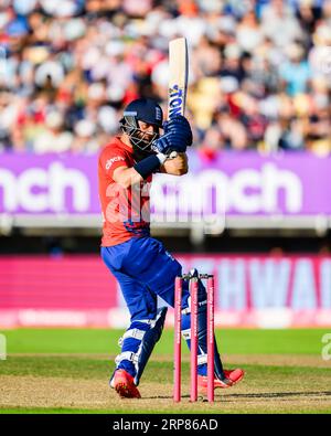 BIRMINGHAM, GROSSBRITANNIEN. September 2023. Moeen Ali of England während England Men vs New Zealand - Third Vitality T20 International auf dem Edgbaston Cricket Ground am Sonntag, den 03. September 2023 in BIRMINGHAM ENGLAND. Quelle: Taka Wu/Alamy Live News Stockfoto