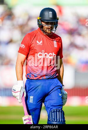 BIRMINGHAM, GROSSBRITANNIEN. September 2023. Dawid Malan von England während England Men vs New Zealand - Third Vitality T20 International auf dem Edgbaston Cricket Ground am Sonntag, den 03. September 2023 in BIRMINGHAM ENGLAND. Quelle: Taka Wu/Alamy Live News Stockfoto