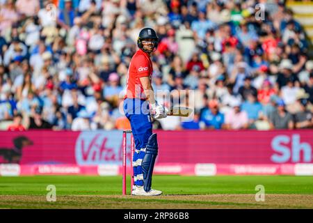 BIRMINGHAM, GROSSBRITANNIEN. September 2023. Dawid Malan von England während England Men vs New Zealand - Third Vitality T20 International auf dem Edgbaston Cricket Ground am Sonntag, den 03. September 2023 in BIRMINGHAM ENGLAND. Quelle: Taka Wu/Alamy Live News Stockfoto