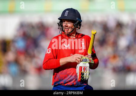 BIRMINGHAM, GROSSBRITANNIEN. September 2023. Harry Brook of England während England Men vs New Zealand - Third Vitality T20 International auf dem Edgbaston Cricket Ground am Sonntag, den 03. September 2023 in BIRMINGHAM ENGLAND. Quelle: Taka Wu/Alamy Live News Stockfoto