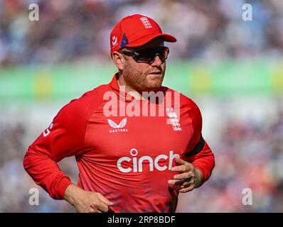 Edgbaston, Birmingham, Großbritannien. September 2023. 3. IT20, England versus Neuseeland; Jonny Bairstow of England Credit: Action Plus Sports/Alamy Live News Stockfoto