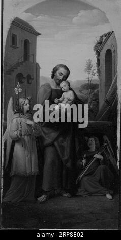 St. Joseph und Christkind 1840 von Leopold Kupelwieser Stockfoto