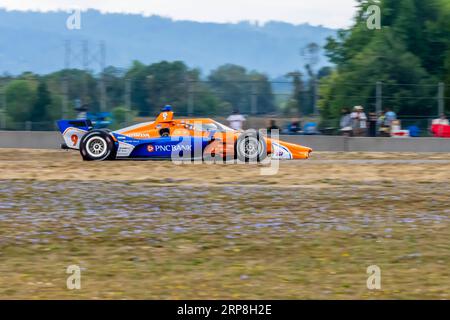 Portland, OR, USA. September 2023. SCOTT DIXON (9) aus Auckland, Neuseeland, fährt während des Grand Prix of Portland Bitnile.com auf dem Portland International Raceway in Portland, OR, durch die Kurven. (Bild: © Walter G Arce SR Grindstone Medi/ASP) NUR REDAKTIONELLE VERWENDUNG! Nicht für kommerzielle ZWECKE! Quelle: ZUMA Press, Inc./Alamy Live News Stockfoto