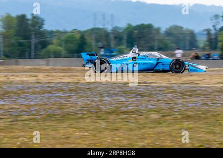 Portland, OR, USA. September 2023. Der INDYCAR-Fahrer DEVLIN DeFRANCESCO (29) aus Toronto, Kanada, fährt während des Grand Prix von Portland Bitnile.com auf dem Portland International Raceway in Portland, OR, durch die Kurven. (Bild: © Walter G Arce SR Grindstone Medi/ASP) NUR REDAKTIONELLE VERWENDUNG! Nicht für kommerzielle ZWECKE! Quelle: ZUMA Press, Inc./Alamy Live News Stockfoto