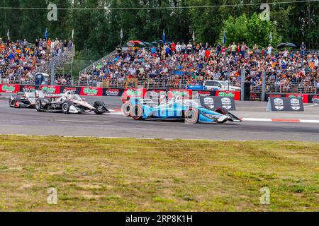 Portland, OR, USA. September 2023. Der INDYCAR-Fahrer DEVLIN DeFRANCESCO (29) aus Toronto, Kanada, fährt während des Grand Prix von Portland Bitnile.com auf dem Portland International Raceway in Portland, OR, durch die Kurven. (Bild: © Walter G Arce SR Grindstone Medi/ASP) NUR REDAKTIONELLE VERWENDUNG! Nicht für kommerzielle ZWECKE! Quelle: ZUMA Press, Inc./Alamy Live News Stockfoto