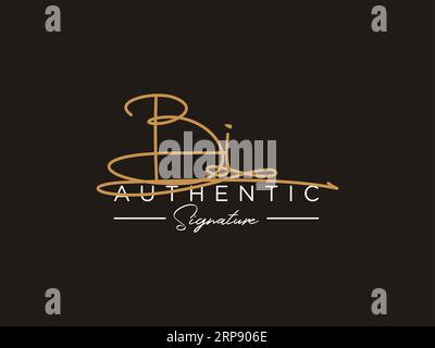 VEKTOR für BI-Signatur-Logo-Vorlage. Stock Vektor