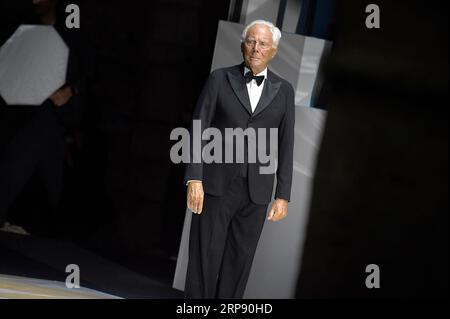 Venedig, Italien. September 2023. Giorgio Armani nimmt am Samstag, 2. September 2023, in Venedig, an der Giorgio Armani „One Night in Venice“ Runway Show Teil. Foto von Rocco Spaziani/UPI Credit: UPI/Alamy Live News Stockfoto