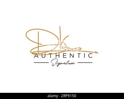 DK Signature Logo Template Vector. Stock Vektor