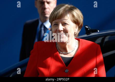 (190321) -- BRÜSSEL, 21. März 2019 -- Bundeskanzlerin Angela Merkel trifft vor dem Frühjahrsgipfel der EU am 21. März 2019 in Brüssel, Belgien, am EU-Hauptsitz ein. ) BELGIEN-BRÜSSEL-EU-GIPFEL EuropeanxUnion PUBLICATIONxNOTxINxCHN Stockfoto