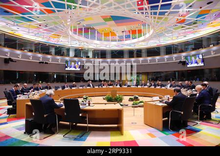 (190321) -- BRÜSSEL, 21. März 2019 -- Foto vom 21. März 2019 zeigt den Frühjahrsgipfel der EU in Brüssel, Belgien. ) BELGIEN-BRÜSSEL-EU-GIPFEL EuropeanxUnion PUBLICATIONxNOTxINxCHN Stockfoto
