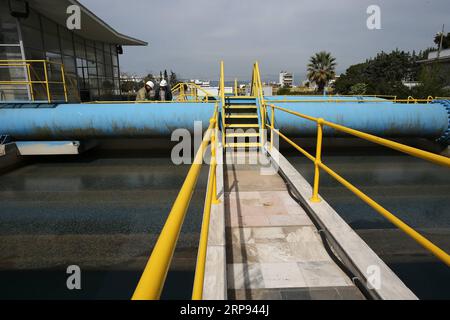 (190322) -- ATHEN, 22. März 2019 -- Foto vom 20. März 2019 zeigt die Anlagen einer Wasseraufbereitungsanlage in Galatsi, in den nördlichen Vororten von Athen, Griechenland. Die Wasseraufbereitungsanlage von Galatsi in Athen ist seit Anfang des 20. Jahrhunderts in Betrieb. Zur Funktion: Griechenlands Leitungswasserqualität bleibt nach achtjährigem Rettungsprogramm exzellent ) GRIECHENLAND-ATHEN-WELT-WASSERTAGESSTÄTTE MariosxLolos PUBLICATIONxNOTxINxCHN Stockfoto