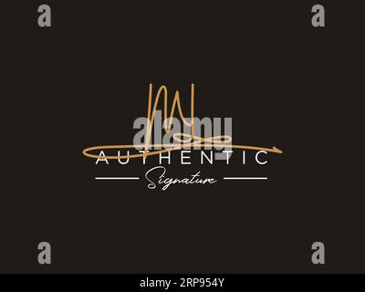 VORLAGENVEKTOR FÜR DAS ML-Signature-Logo. Stock Vektor