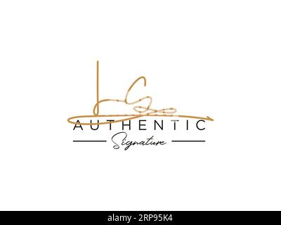 Vektor für die Vorlage für das LC-Signature-Logo. Stock Vektor