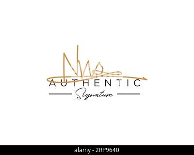 Vektor für die Vorlage für das NW-Signature-Logo. Stock Vektor