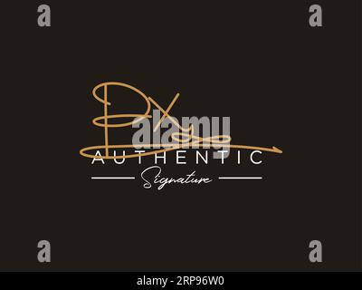 VEKTOR der VORLAGE FÜR DAS PX-Signature-Logo. Stock Vektor