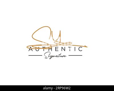 VEKTOR der SU-Signatur-Logo-Vorlage. Stock Vektor