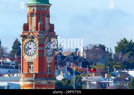 Der Uhrturm des zum Weltkulturerbe gehörenden Launceston GPO (General Post Office), das sich an der Cameron Street 68-72 in Launceston, Tasmanien, Austral, befindet Stockfoto