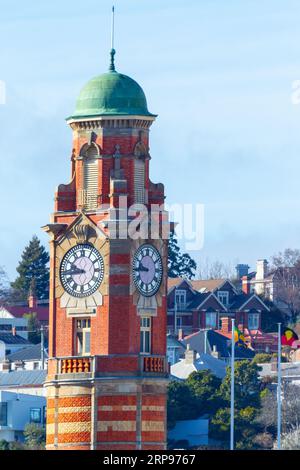 Der Uhrturm des zum Weltkulturerbe gehörenden Launceston GPO (General Post Office), das sich an der Cameron Street 68-72 in Launceston, Tasmanien, Austral, befindet Stockfoto