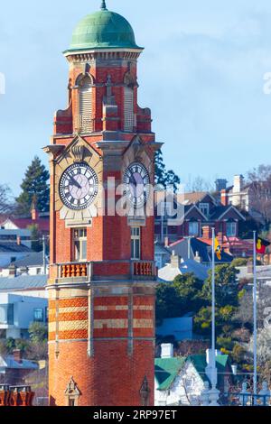 Der Uhrturm des zum Weltkulturerbe gehörenden Launceston GPO (General Post Office), das sich an der Cameron Street 68-72 in Launceston, Tasmanien, Austral, befindet Stockfoto