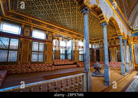 Kaisersaal im Topkapi-Palast Harem. Istanbul, Türkei Stockfoto