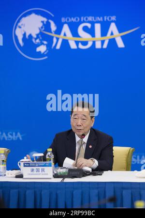 (190329) -- BOAO, 29. März 2019 (Xinhua) -- Dhanin Chearavanont, Senior Chairman der Charoen Pokphand Group, spricht auf dem Overseas Chinese CEO Roundtable während der Boao Forum for Asia Jahreskonferenz in Boao, Provinz Hainan, am 29. März 2019. (Xinhua/Hou Dongtao) CHINA-BOAO FORUM-SESSION-CEO ROUNDTABLE (CN) PUBLICATIONxNOTxINxCHN Stockfoto