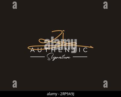 VEKTOR für DIE ZI-Signatur-Logo-Vorlage. Stock Vektor