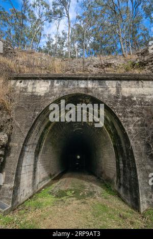 Östlicher Eingang des denkmalgeschützten Muntapa Railway Tunnels, Highgrove, Toowoomba Region, Queensland Stockfoto