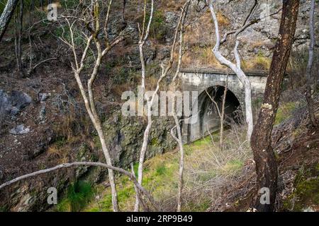 Östlicher Eingang des denkmalgeschützten Muntapa Railway Tunnels, Highgrove, Toowoomba Region, Queensland Stockfoto