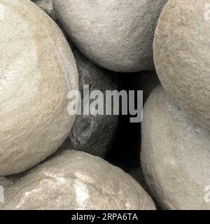 Menschliches Gesicht in Stein und Stein Stockfoto