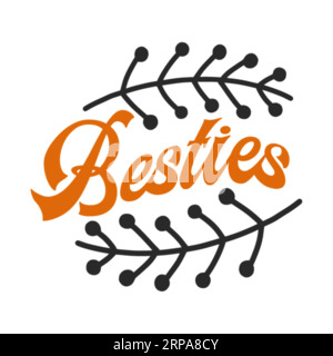 Bestie, Typografie-T-Shirt-Design, T-Shirt-Druck, Freebie SVG, T-Shirt-Design, T-Shirt-Schriftzug Stock Vektor