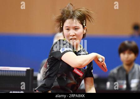 PyeongChang, Republik Korea. September 2023. MIU Hirano (JPN) Tischtennis : 2023 Asiatische Tischtennismeisterschaften Frauen Teamquarterfinale zwischen Japan und Indien im Pyeongchang Dome in Pyeongchang, Republik Korea. Quelle: Itaru Chiba/AFLO/Alamy Live News Stockfoto