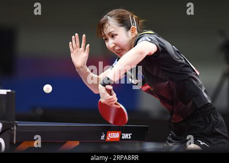 PyeongChang, Republik Korea. September 2023. HiNA Hayata (JPN) Tischtennis : 2023 Asiatische Tischtennismeisterschaften Frauen Teamquarterfinale zwischen Japan und Indien im Pyeongchang Dome in Pyeongchang, Republik Korea. Quelle: Itaru Chiba/AFLO/Alamy Live News Stockfoto