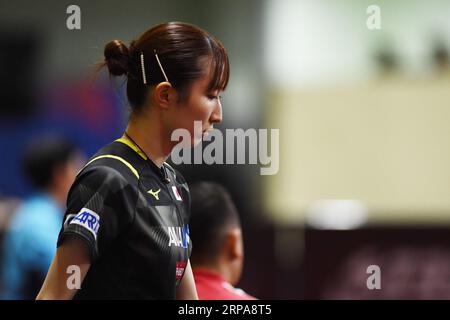 PyeongChang, Republik Korea. September 2023. HiNA Hayata (JPN) Tischtennis : 2023 Asiatische Tischtennismeisterschaften Frauen Teamquarterfinale zwischen Japan und Indien im Pyeongchang Dome in Pyeongchang, Republik Korea. Quelle: Itaru Chiba/AFLO/Alamy Live News Stockfoto