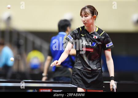 PyeongChang, Republik Korea. September 2023. HiNA Hayata (JPN) Tischtennis : 2023 Asiatische Tischtennismeisterschaften Frauen Teamquarterfinale zwischen Japan und Indien im Pyeongchang Dome in Pyeongchang, Republik Korea. Quelle: Itaru Chiba/AFLO/Alamy Live News Stockfoto