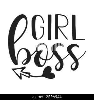 Girl Boss, Typografie-T-Shirt-Design, T-Shirt-Design, Quotes svg, T-Shirt-Design mit Schriftzug, Silhouette-T-Shirt-Design Stock Vektor