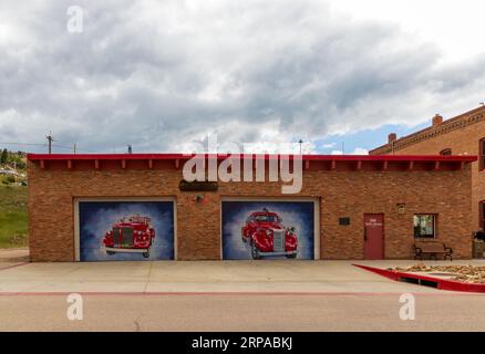 Victor, Colorado - 27. August 2023: Das Victor City Hall steht hoch in den Rocky Mountains. Stockfoto