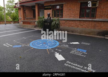 (190509) -- CHENGDU, 9. Mai 2019 (Xinhua) -- das Foto vom 23. April 2019 zeigt die ehemalige Residenz des chinesischen Atomphysikers Wang Ganchang im Liangdancheng, der Stadt der Atombomben, dem Ort, an dem Chinas erste Atom- und Wasserstoffbomben entworfen wurden, im Zitong County von Mianyang in der südwestlichen chinesischen Provinz Sichuan. Zitong war die Heimat des Forschungszentrums des chinesischen Atomwaffenprogramms, in dem ein Dutzend Wissenschaftler von Weltklasse über ein Jahrzehnt lang an Chinas ersten Atom- und Wasserstoffbomben und Satellitenstarts in den 1960er und 1970er Jahren arbeiteten (Xinhua/Liu Kun) CHINA Stockfoto