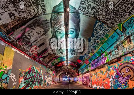 Leake Street, Graffiti Tunnel, Wall Art - London UK Stockfoto