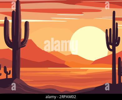 Abstraktes Vektorbanner der Wildwestwüste Stock Vektor