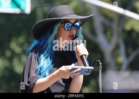 The Flatiron Building, New York, USA, 3. September 2023 - Alissa White-Gluz spricht heute auf der Animal Rights im März 2023 in New York City. Foto: Luiz Rampelotto/EuropaNewswire Stockfoto