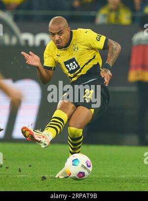 Donyell Malen, BVB 21 im Spiel BORUSSIA DORMUND - 1. FC HEIDENHEIM 2-2 am 1. September 2023 in Dortmund. Staffel 2023/2024, 1.Bundesliga, BVB, Spieltag 3, 3.Spieltag © Peter Schatz / Alamy Live News - DFL-VORSCHRIFTEN VERBIETEN DIE VERWENDUNG VON FOTOS als BILDSEQUENZEN und/oder QUASI-VIDEO - Stockfoto