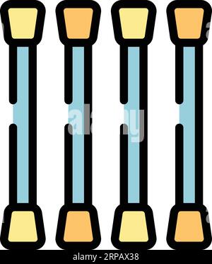 Konturvektor des Make-up-Tupfersymbols. Stangenpflege. DNA-Pick-Farbe flach Stock Vektor