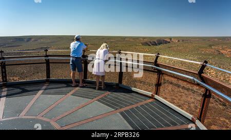 Kalbarri, WA, Australien - Aussichtspunkt auf die Skywalk-Brücke Stockfoto