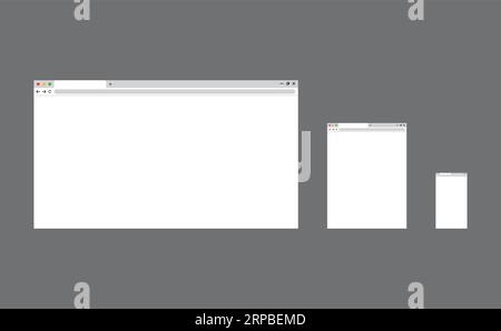 Flache Webvorlage für Desktop-, Tablet- und Mobilgeräte Stock Vektor